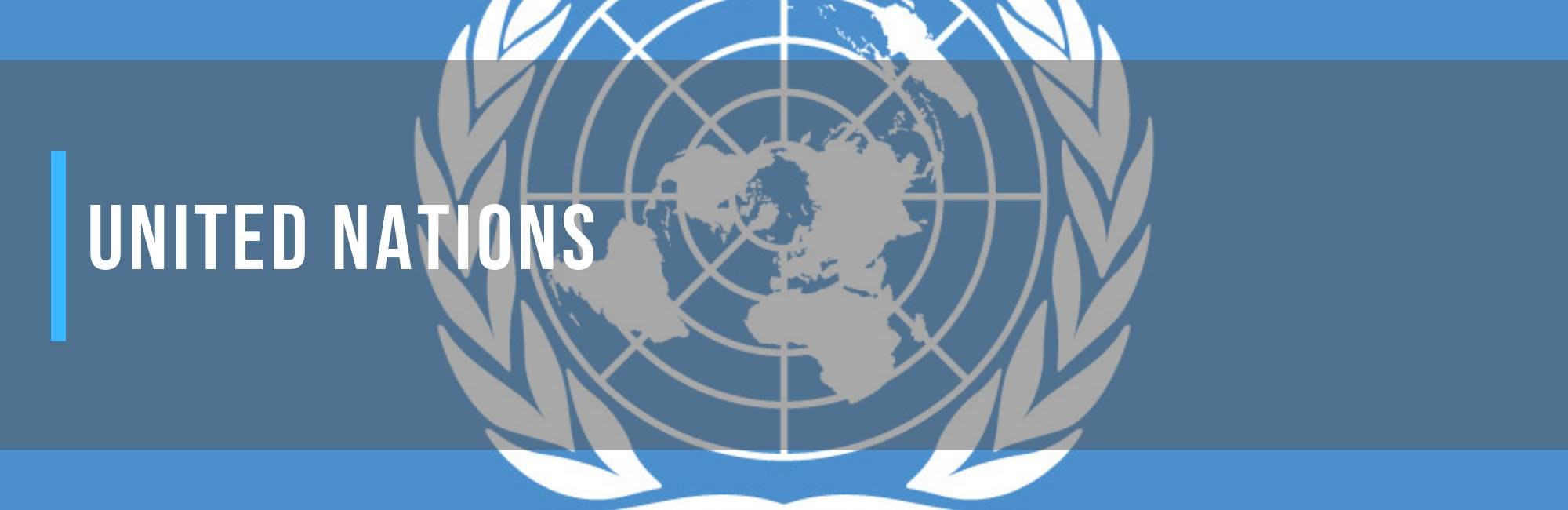 United Nations Flag, Text: United Nations